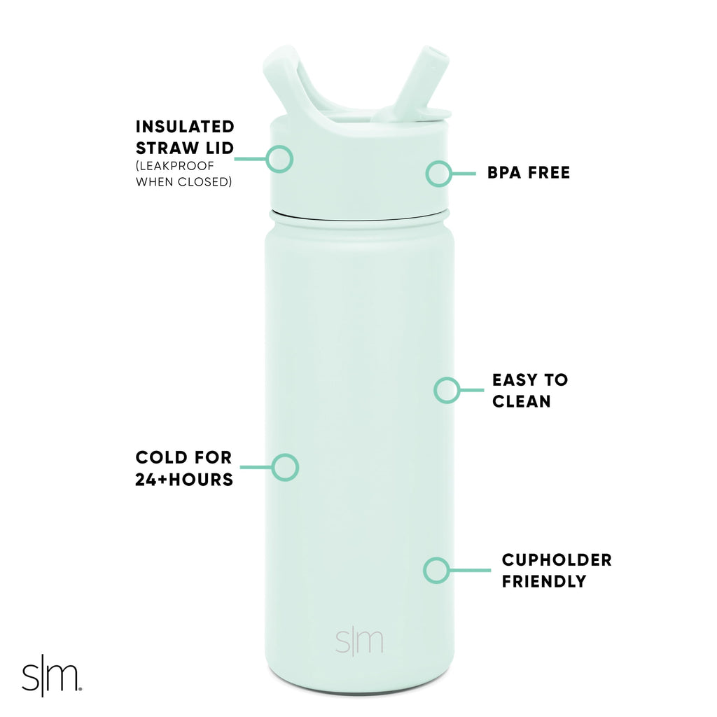 Simple Modern Summit Water Bottle Straw Lid Vacuum Insulated Stainless Steel Bottle | 18 fl oz C685G