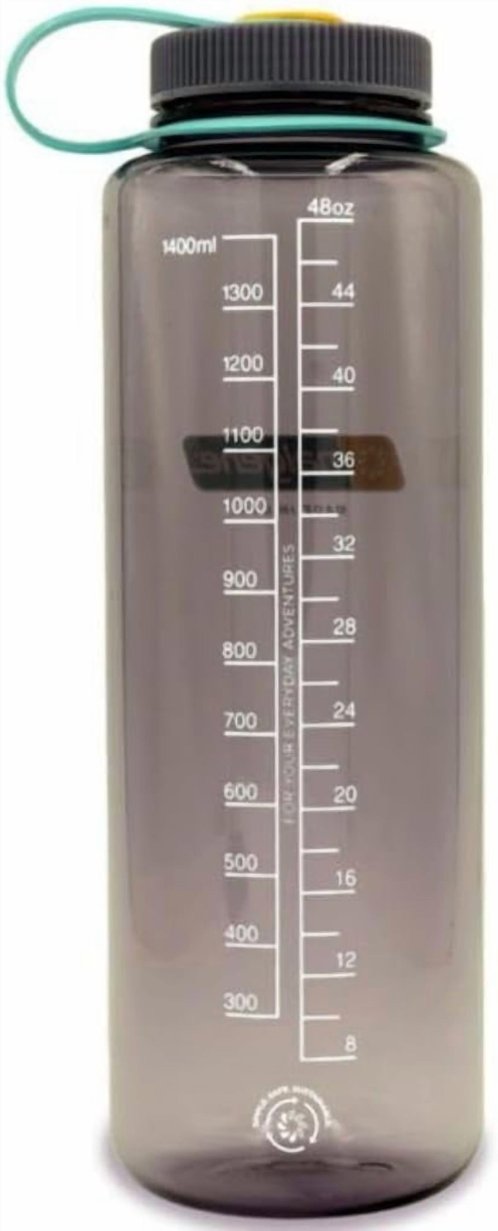 Nalgene Sustain Tritan BPA-Free Water  Made with Material Derived from 50% Plastic Waste (using ISCC certified mass balance), 48 OZ, Wide Mouth, Aubergine C148C