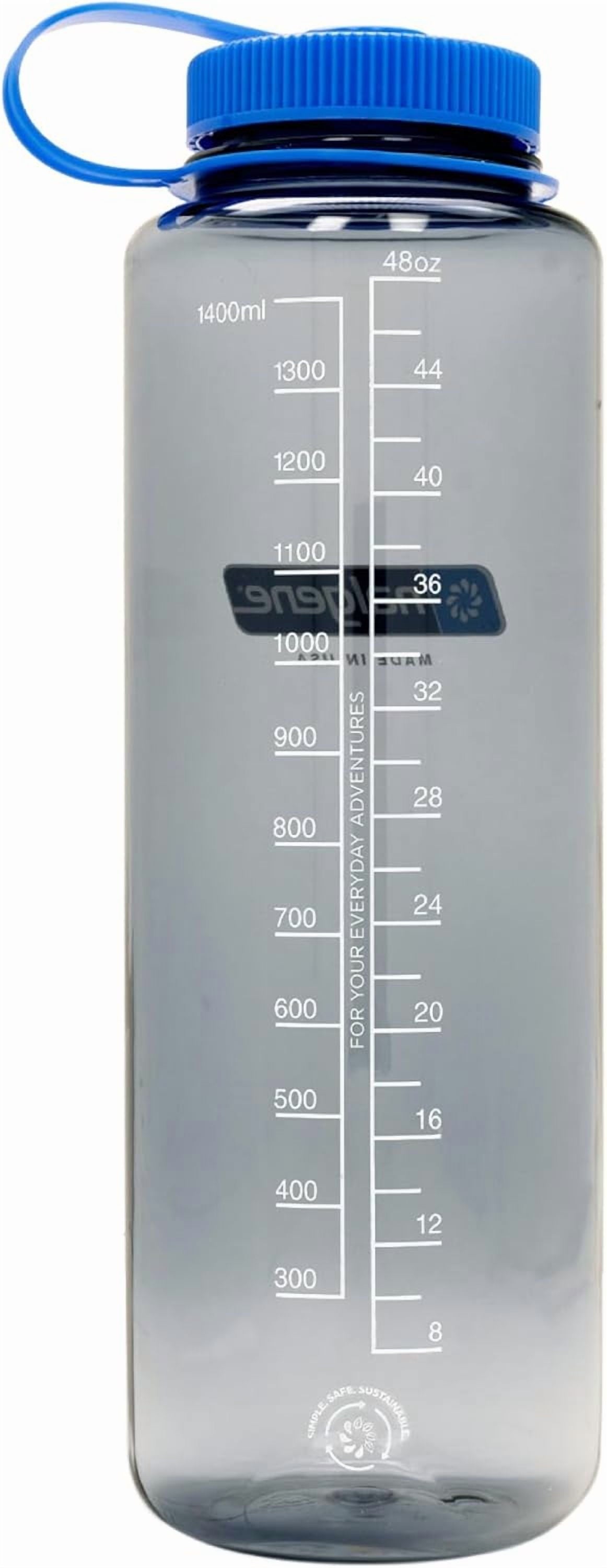 Nalgene Sustain Tritan BPA-Free Water  Made with Material Derived from 50% Plastic Waste (using ISCC certified mass balance), 48 OZ, Wide Mouth, Aubergine C148C
