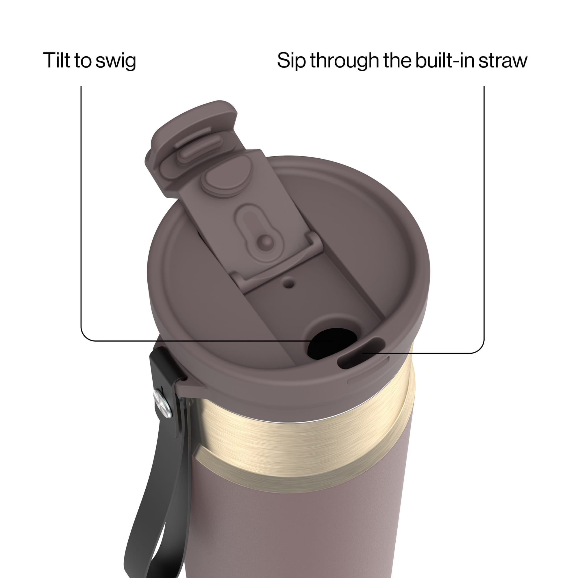 Contigo DualSip 24 oz Leakproof Insulated Water Bottle with Carrying Strap and 2-Way Lid C041V
