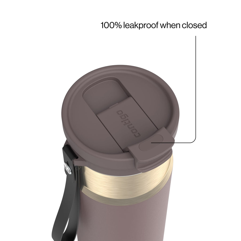 Contigo DualSip 24 oz Leakproof Insulated Water Bottle with Carrying Strap and 2-Way Lid C041V