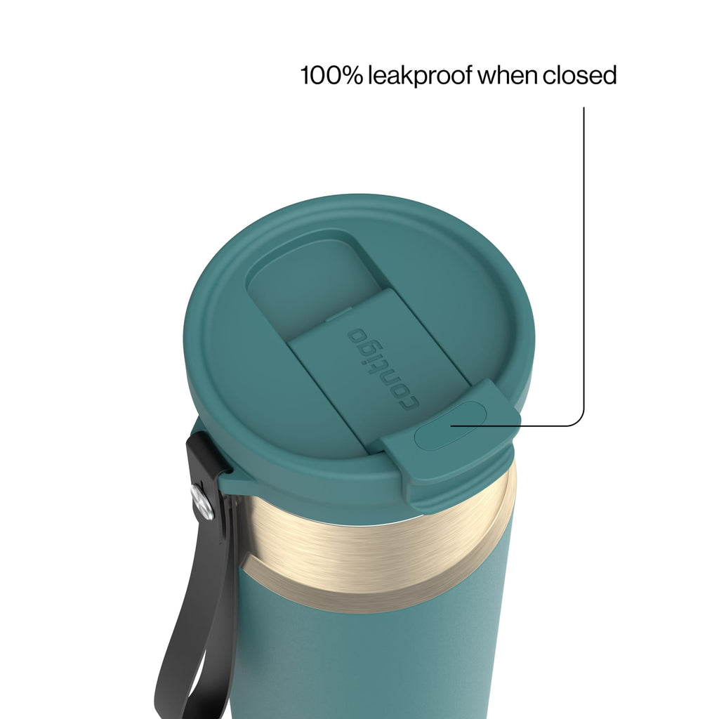 Contigo DualSip 24 oz Leakproof Insulated Water Bottle with Carrying Strap and 2-Way Lid C041V