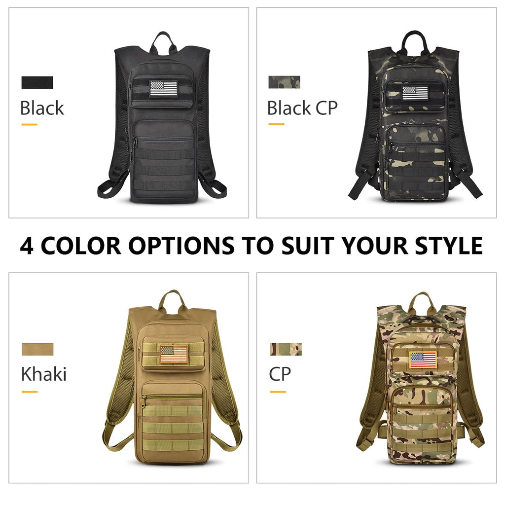 Brightify 17L Hydration Backpack with 3L TPU Water Bladder, Camel Backpack Hydration Pack for Hiking Hunting Climbing Cycling Biking Running, Molle Compatible Water Backpack for Men Women, Black C381K