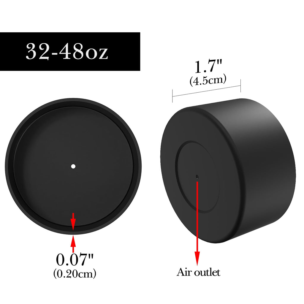 Linkidea 2 Pack Water Bottle Boot Compatible with Nalgene Sustain Wide Mouth 32oz/48oz, Narrow Mouth 32oz, Silicone Anti-Slip Bottle Bottom Bumper Protector (Black) C218M