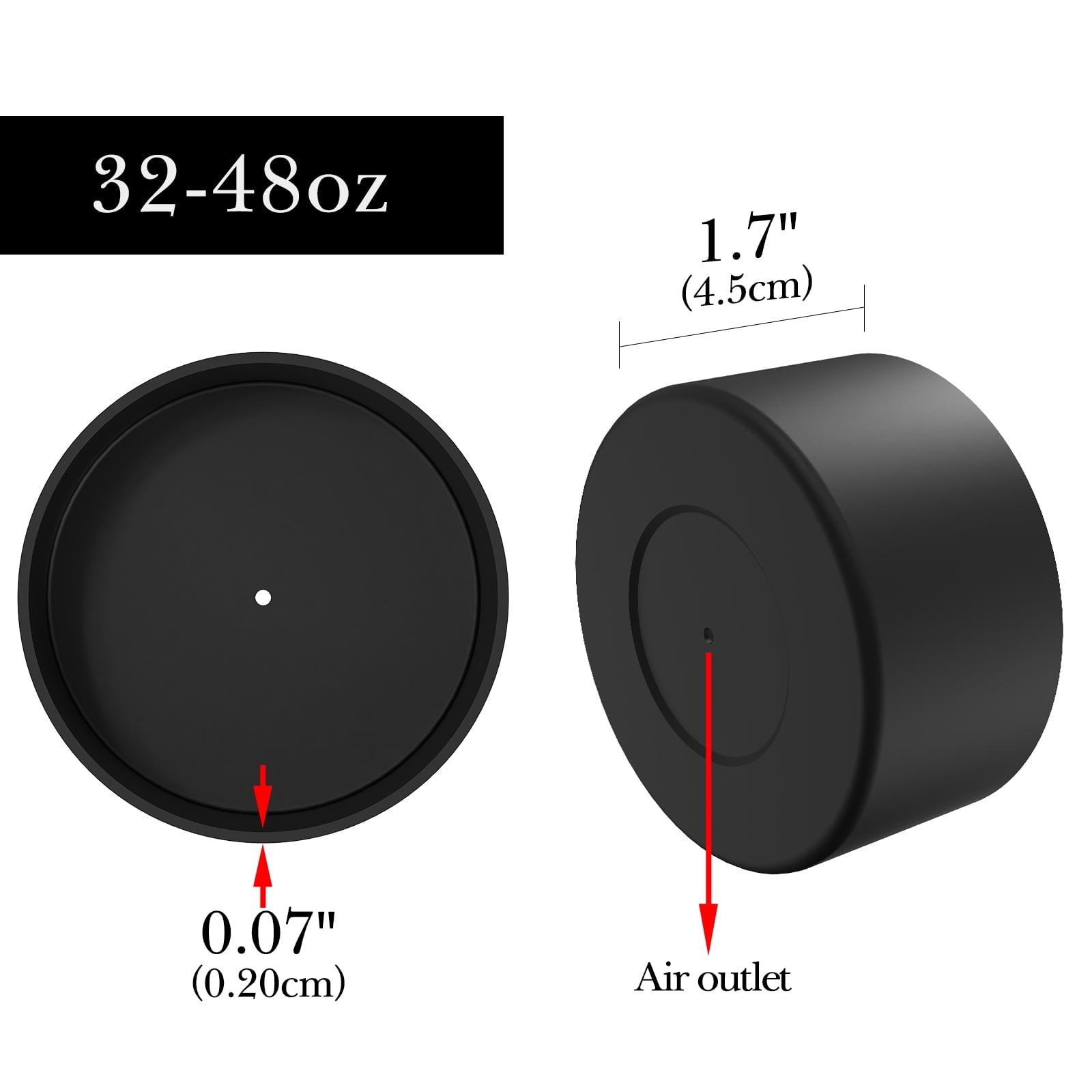 Linkidea 2 Pack Water Bottle Boot Compatible with Nalgene Sustain Wide Mouth 32oz/48oz, Narrow Mouth 32oz, Silicone Anti-Slip Bottle Bottom Bumper Protector (Black) C218M