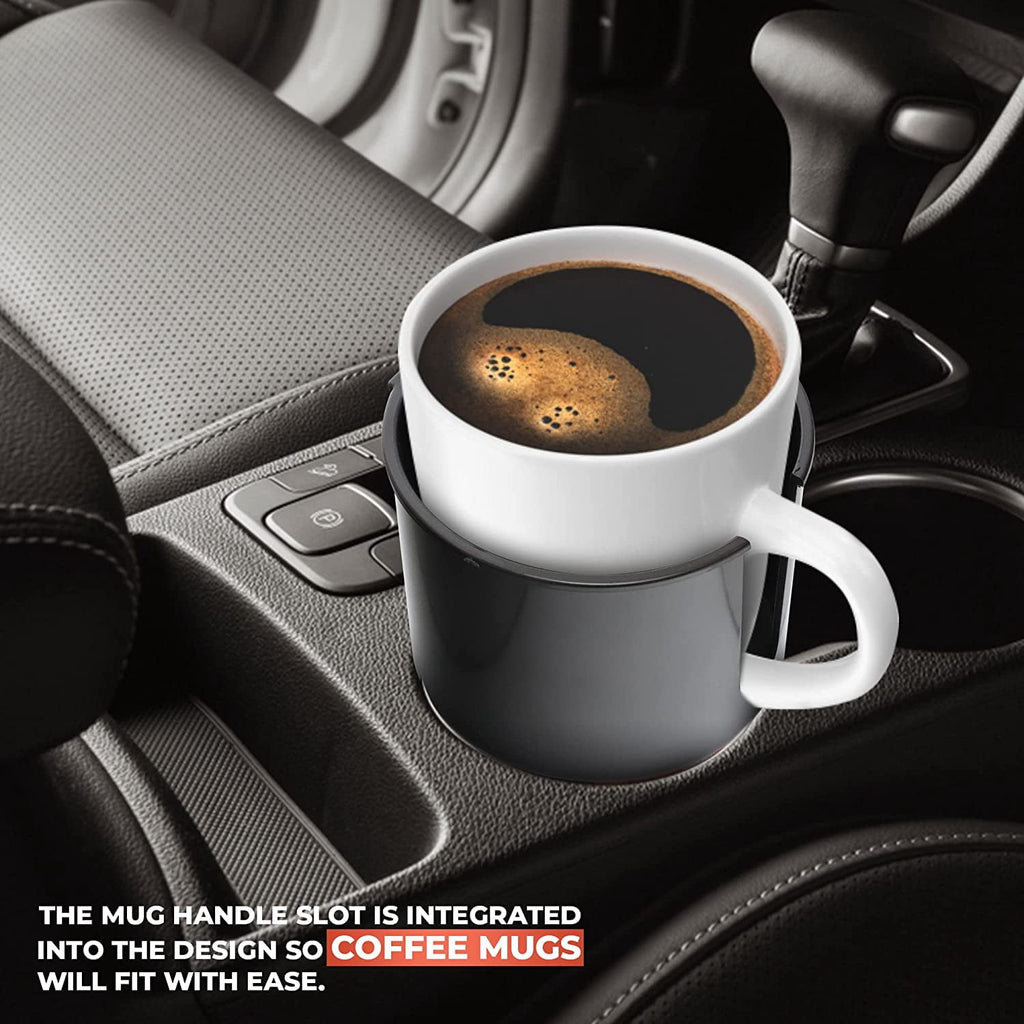 Cup Holder Expander - Fits Hydro Flasks 32/40 oz, Nalgene,  &amp; Large Bottles up to 3.8  Wide - for  up to 3.2  Wide - Black C226Z