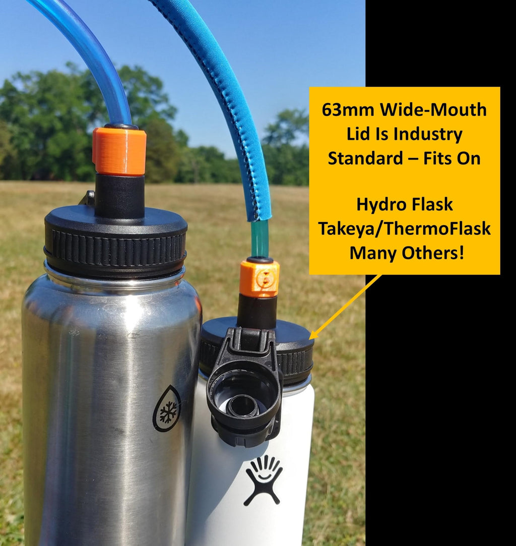 Universal Hydration Adapter for Nalgene Smartwater Bottles 28mm Wide Mouth, Flip Top Spout Lid with Loop, Hiking Running Cycling Accessory, Blue C210Y