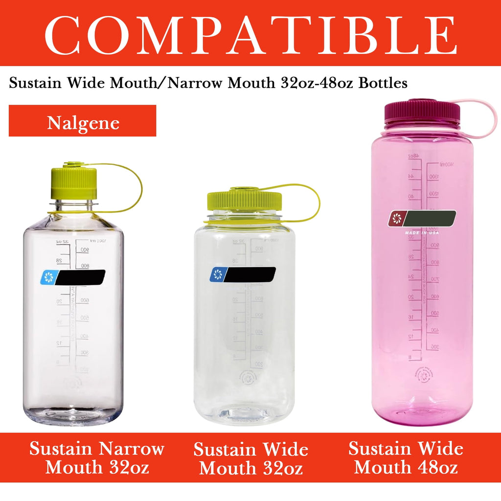 Linkidea 2 Pack Water Bottle Boot Compatible with Nalgene Sustain Wide Mouth 32oz/48oz, Narrow Mouth 32oz, Silicone Anti-Slip Bottle Bottom Bumper Protector (Red) C217V