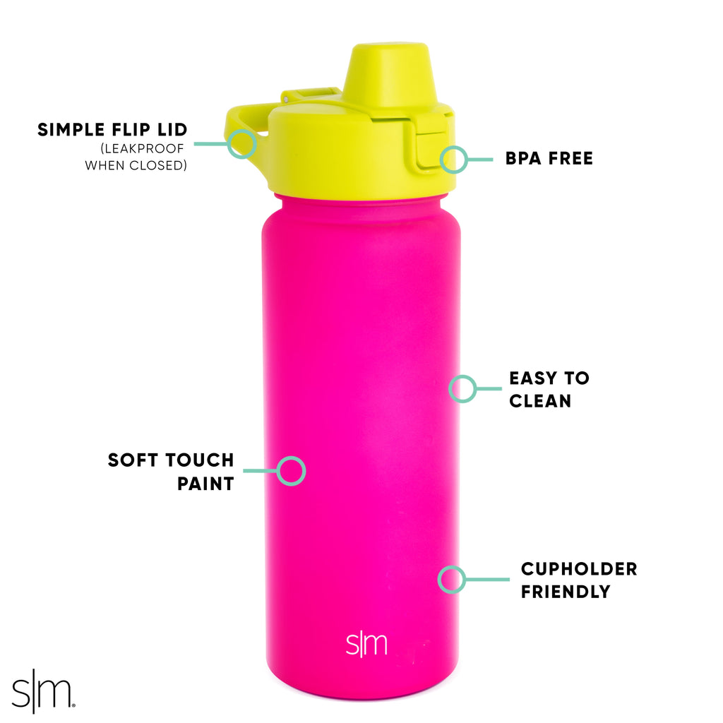 Simple Modern 22 fl oz Reusable Tritan Summit Water Bottle with Silicone Straw Lid|Raspberry Chartreuse C405T