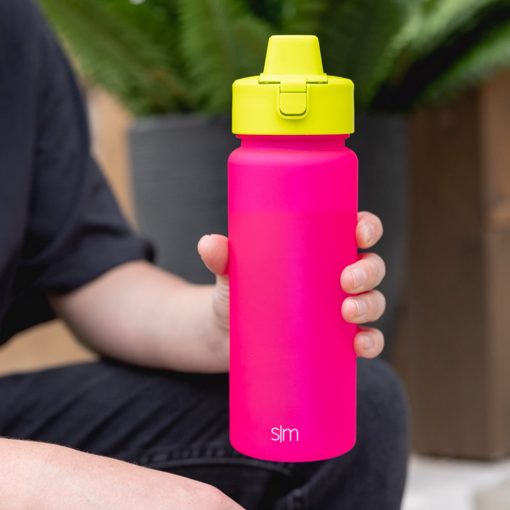 Simple Modern 22 fl oz Reusable Tritan Summit Water Bottle with Silicone Straw Lid|Raspberry Chartreuse C405T