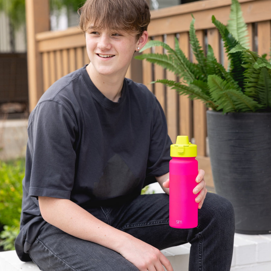 Simple Modern 22 fl oz Reusable Tritan Summit Water Bottle with Silicone Straw Lid|Raspberry Chartreuse C405T