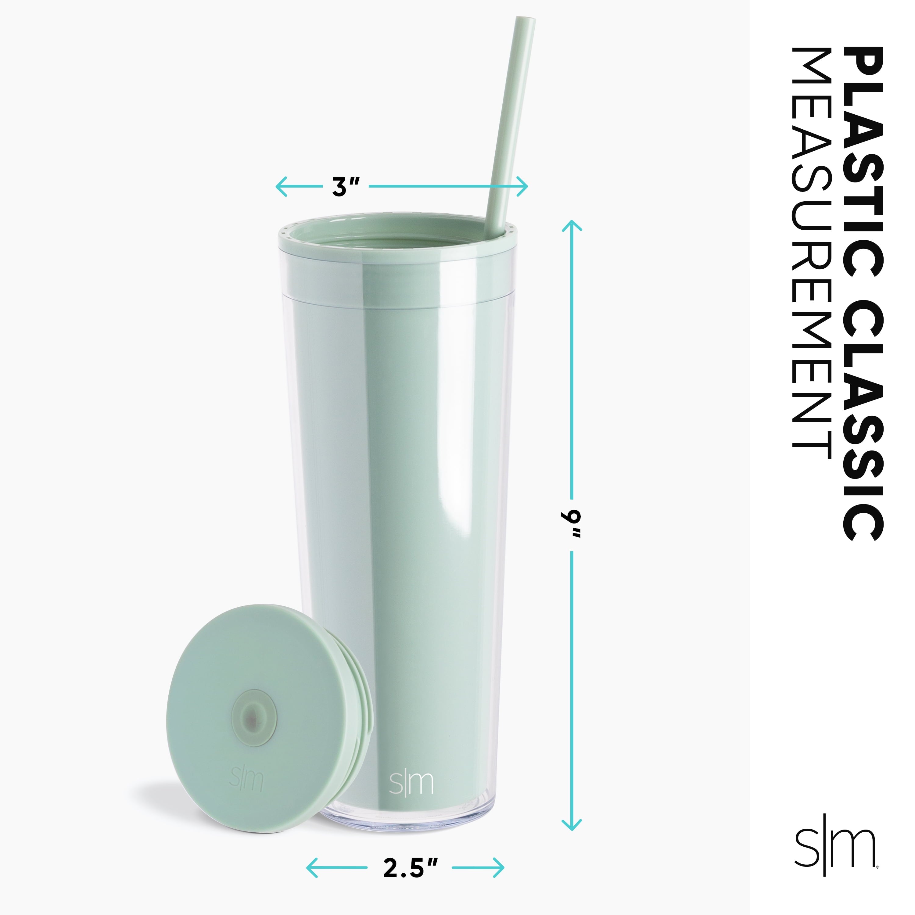 Simple Modern 24 fl oz Double Wall Plastic Classic Tumbler with Straw|Opalescent C393C