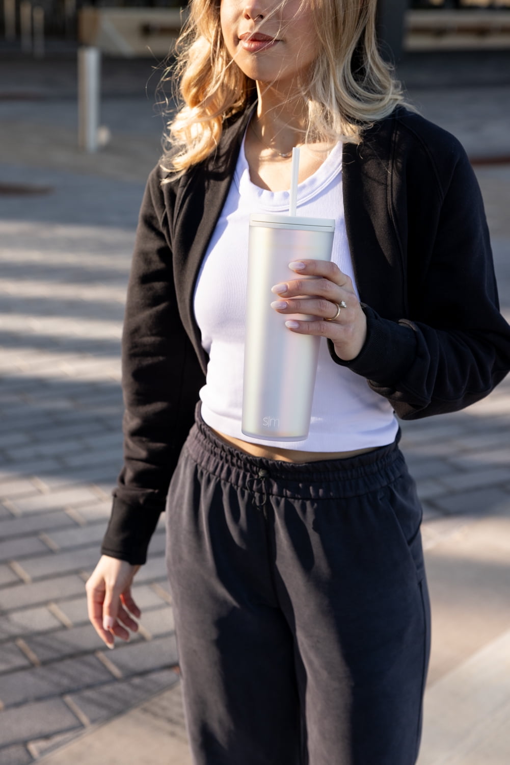Simple Modern 24 fl oz Double Wall Plastic Classic Tumbler with Straw|Opalescent C393C