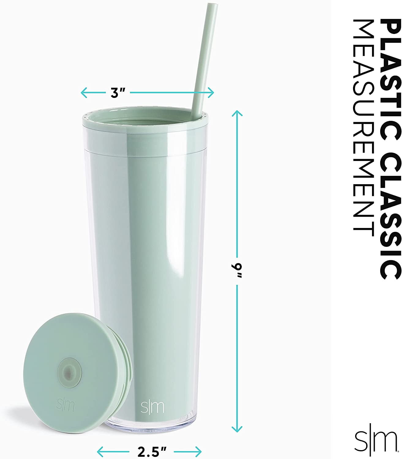 Simple Modern 24 fl oz Double Wall Plastic Classic Tumbler with Straw|Opalescent C393C
