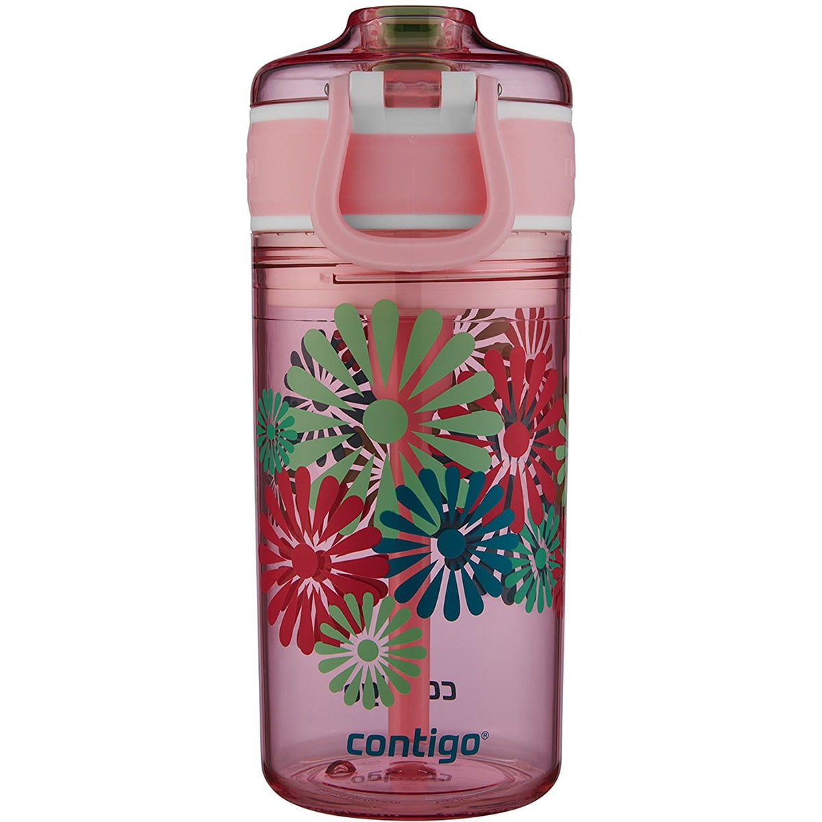 Contigo 13 oz. Kid's Snack Hero Drink Tumbler - Ballet Slipper Pink with Flowers C097B
