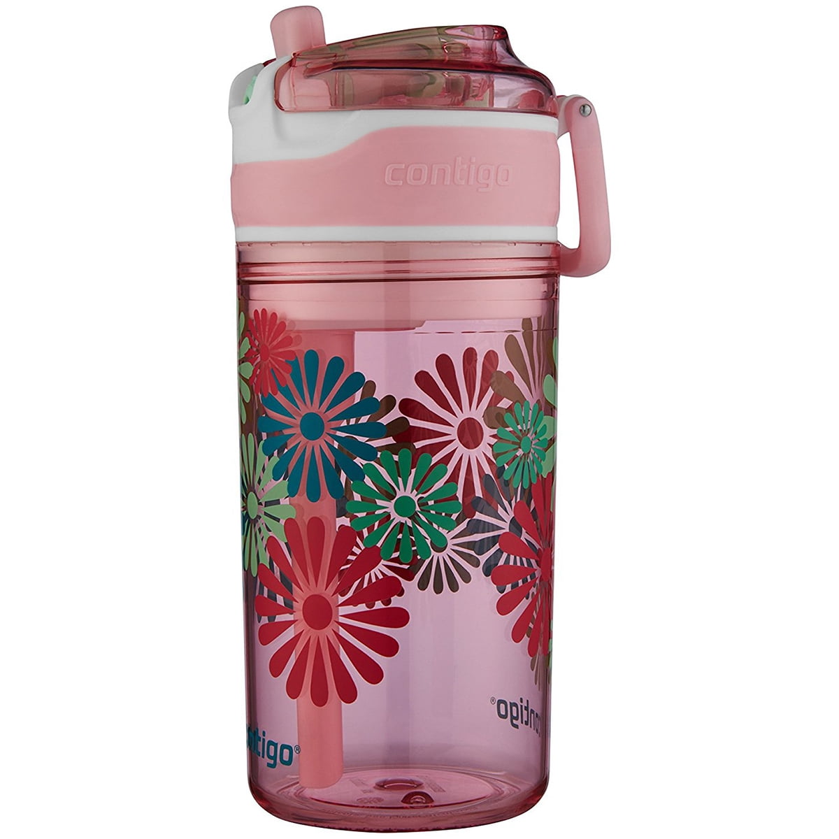 Contigo 13 oz. Kid's Snack Hero Drink Tumbler - Ballet Slipper Pink with Flowers C097B