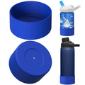 Linkidea 2 Pack Water Bottle Boot Compatible with CamelBak Eddy+20oz/25oz, Chute Mag 20oz/25oz, Carry Cap, Silicone Anti-Slip Bottle Bottom Bumper Protector (Navy Blue) C388M