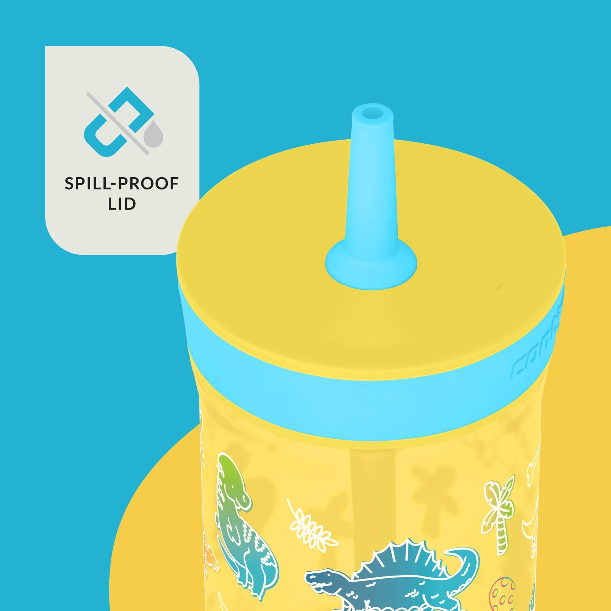 Contigo Kids Leighton Spill-Proof Tumbler with Straw, 14 oz, Yellow C080G
