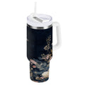 30 oz Insulated Stainless Steel Tumbler Double Wall Stainless Steel Tumbler with 2-Way Drinking Watercolor Vintage Blue Bird C466V