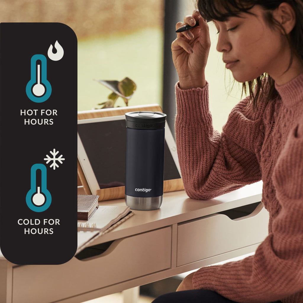 Contigo 16 oz. Huron 2.0 SnapSeal Stainless Steel Travel Mug - Licorice C001J