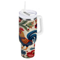 40 oz Insulated Stainless Steel Tumbler Double Wall Stainless Steel Tumbler with 2-Way Drinking Male and Female Chickens C440Z