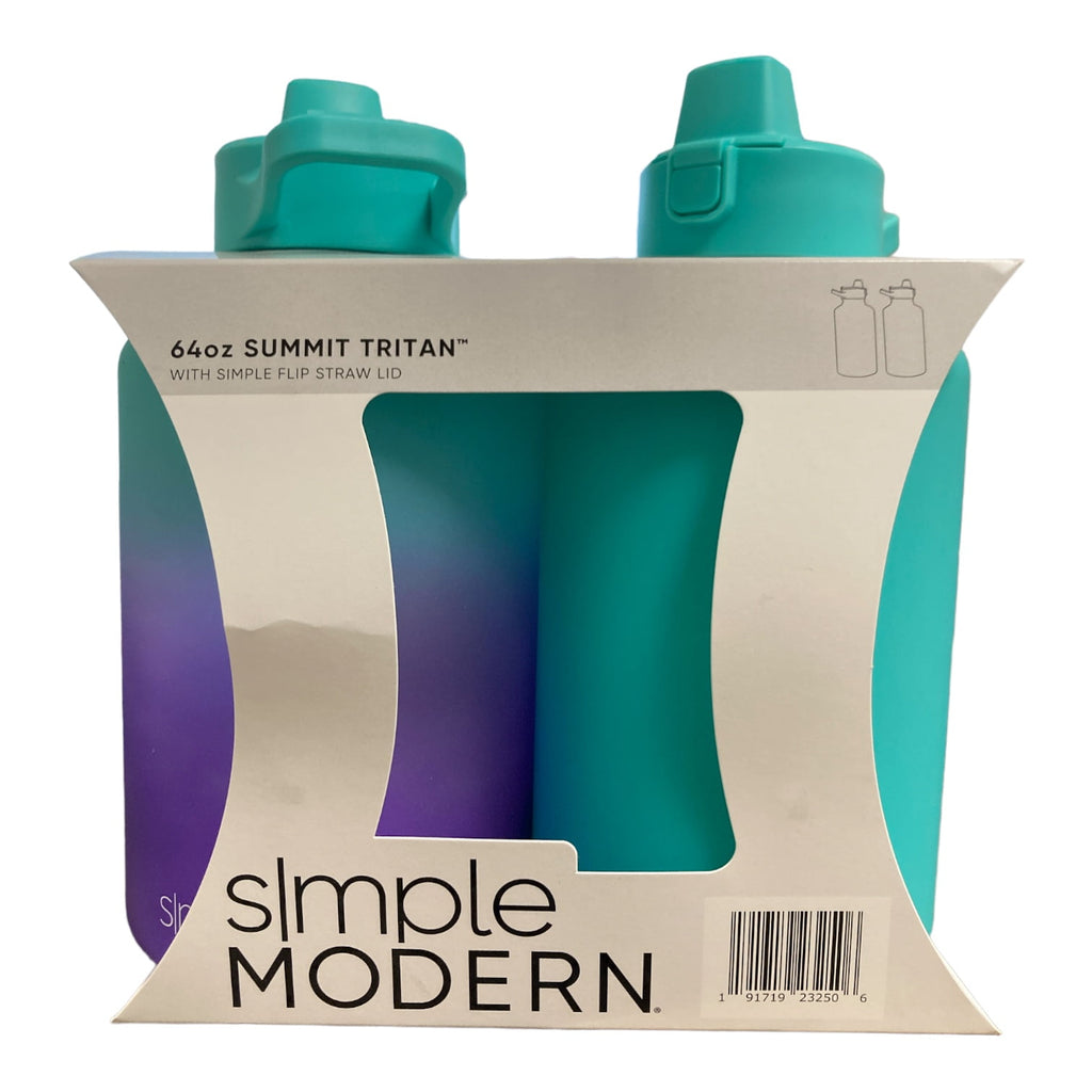 Simple Modern 64-oz Tritan Plastic Summit With Simple Flip Straw Lid 2 Pack (Sweet Taffy and Blush) C421A
