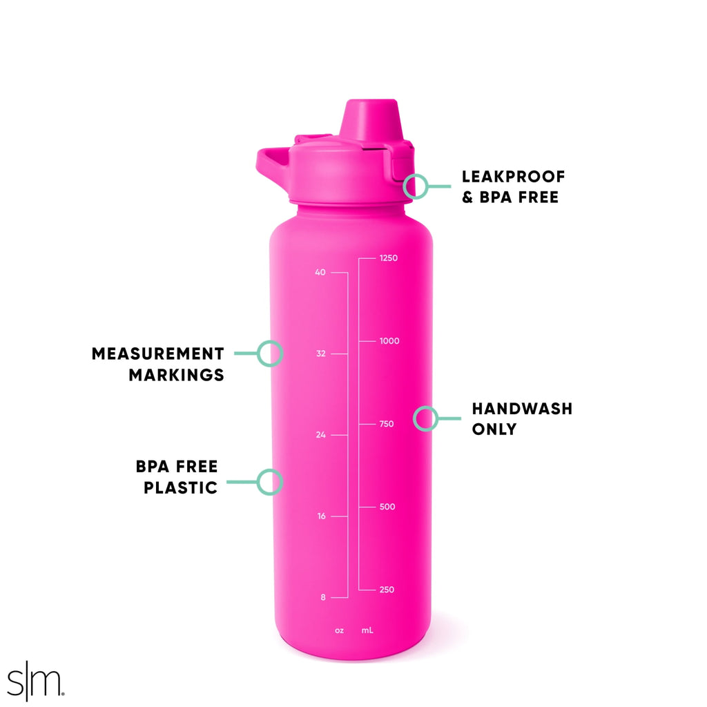 Simple Modern 48 fl oz Reusable Tritan Summit Water Bottle with Silicone Straw Lid|Raspberry Vibes C412B