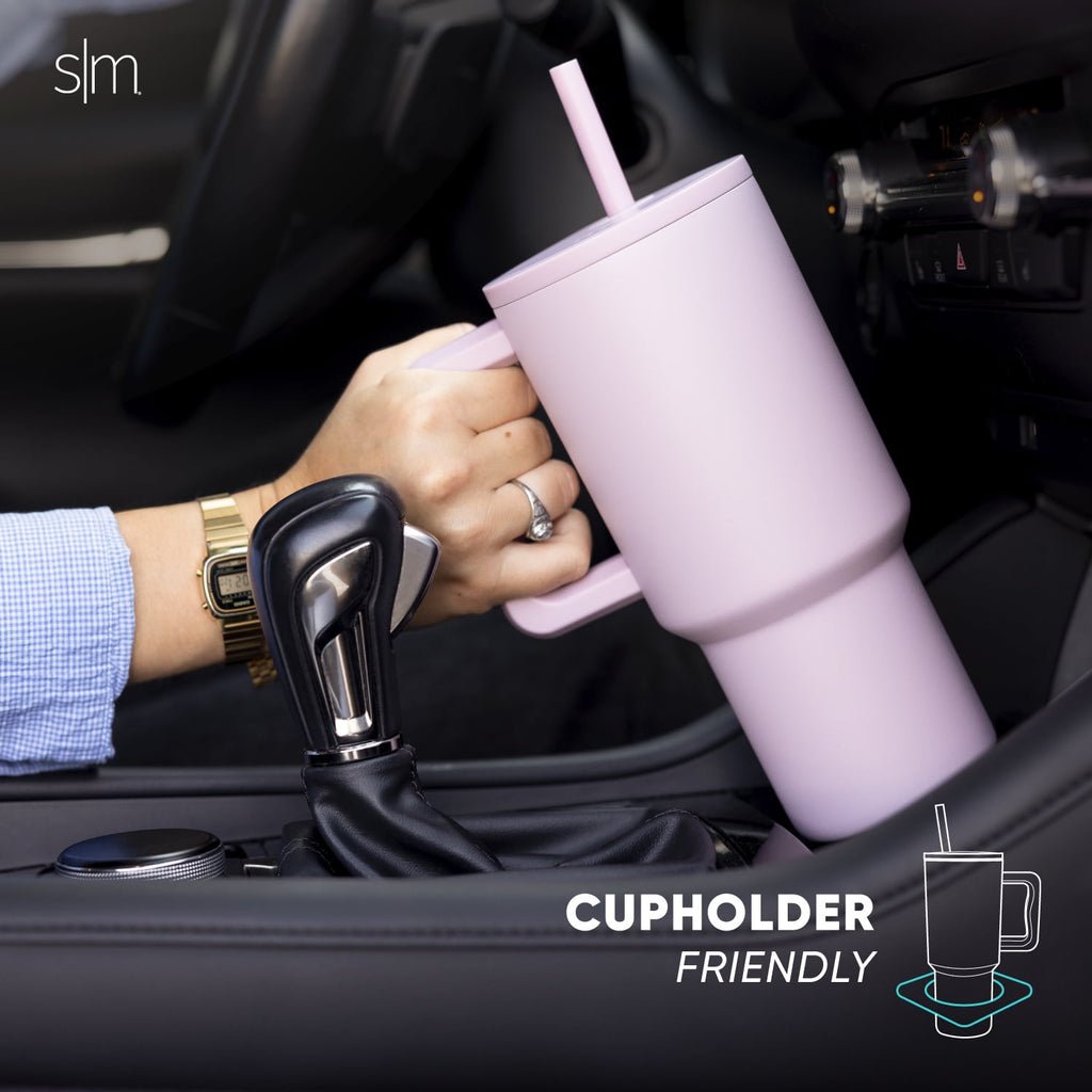 Simple Modern 30 fl oz Insulated Stainless Steel Trek Tumbler with Straw Lid | Cream Leopard C408Y