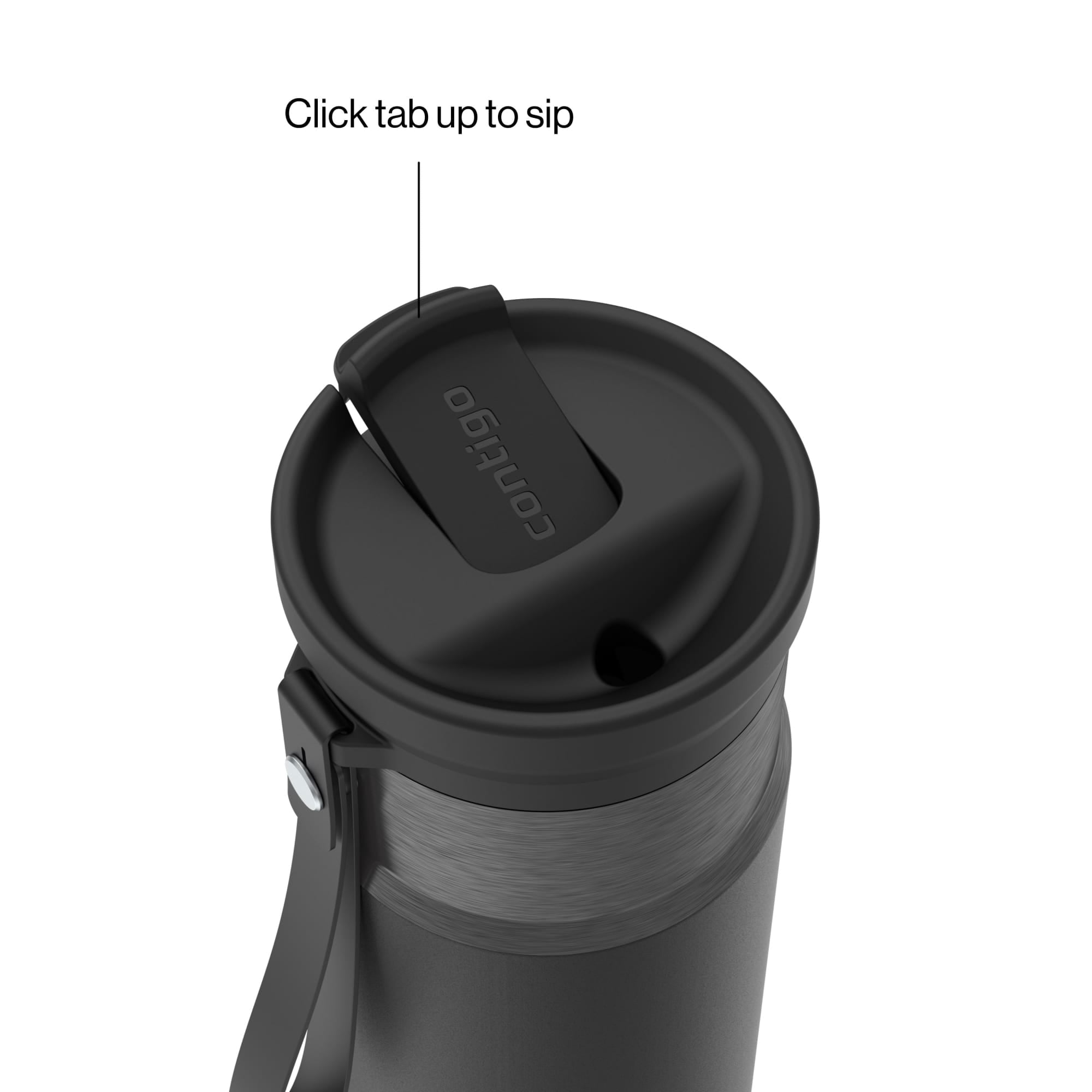 Contigo SnapSeal Leakproof Stainless Steel Reusable Water Bottle with Carrying Strap, Dark Blue/Bronze, 24 oz C024M