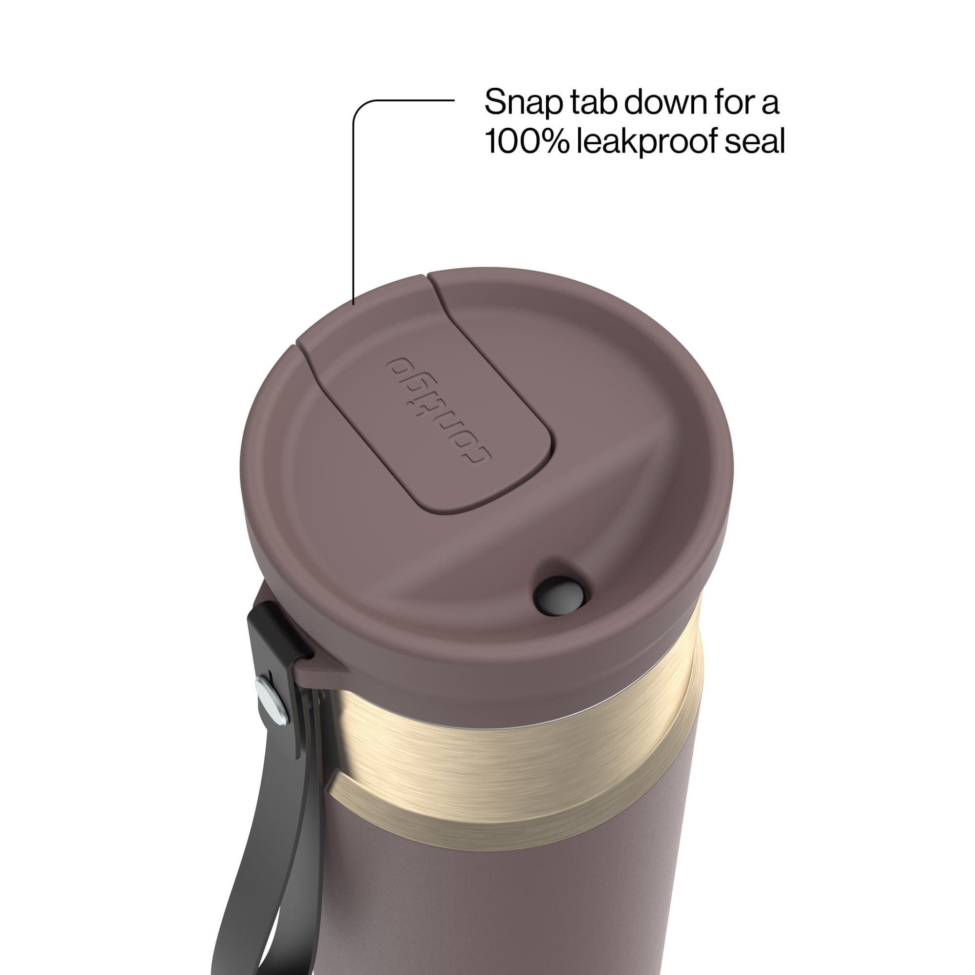 Contigo SnapSeal Leakproof Stainless Steel Reusable Water Bottle with Carrying Strap, Dark Blue/Bronze, 24 oz C024M