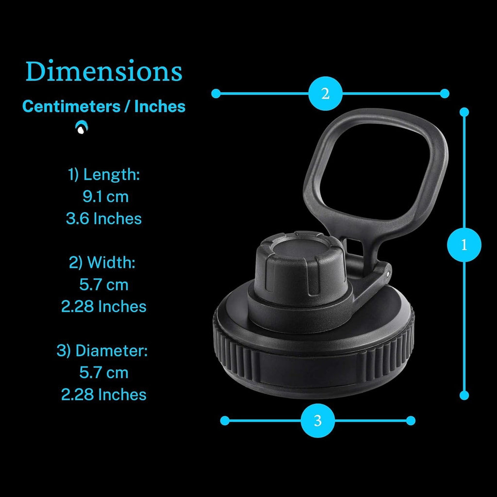 Hydraflow Wide Mouth Spout Twist Chug Nalgene Replacement Lid | Compatible with Nalgene 32 oz Wide Mouth Lid, Hydroflask &amp; Many  Top Water Bottle Brands Sizes 12 16 18 20 32 40 64 Oz C207X