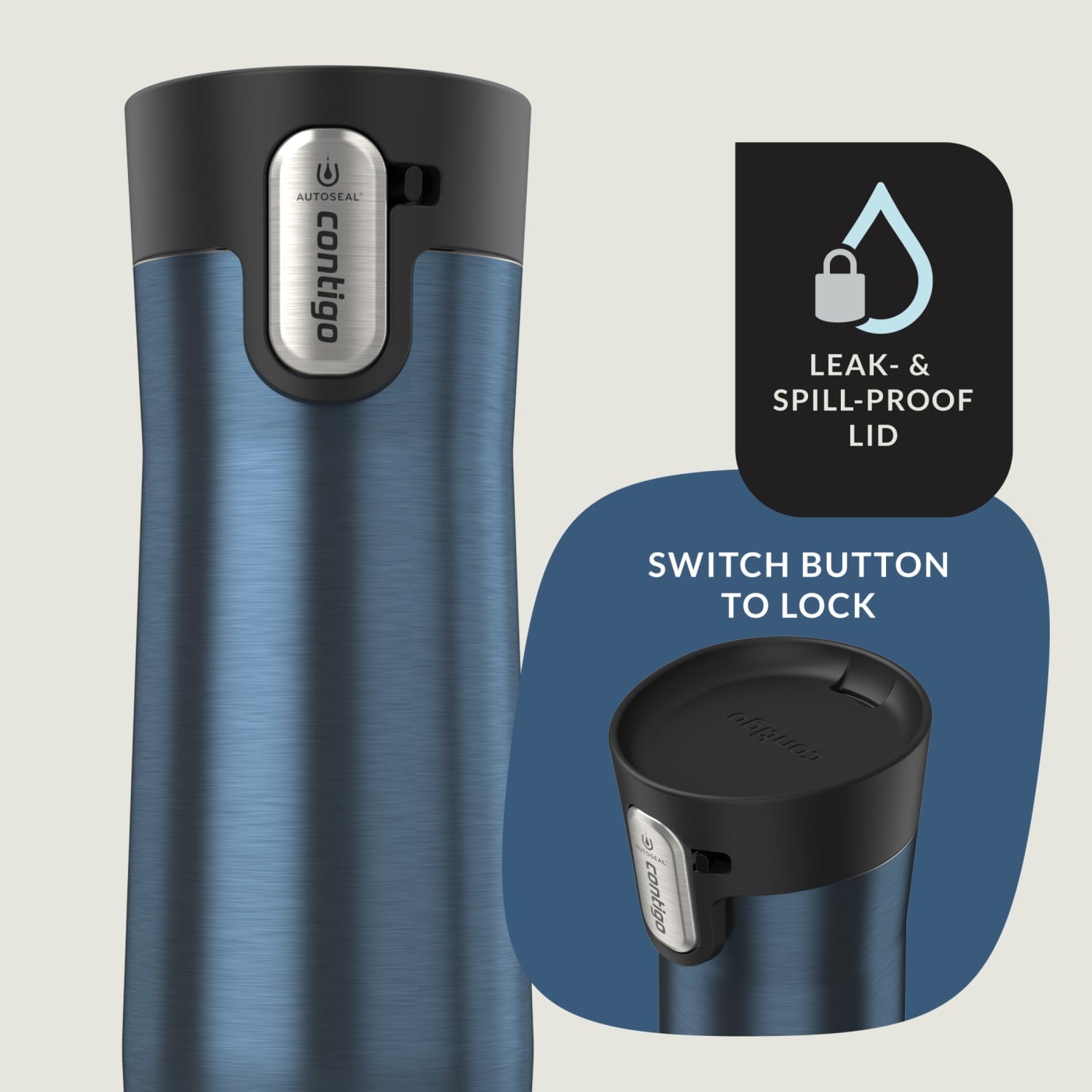 Contigo AUTOSEAL West Loop Vacuum-Insulated Stainless Steel Travel Mug with Easy-Clean Lid, 20 oz C006H