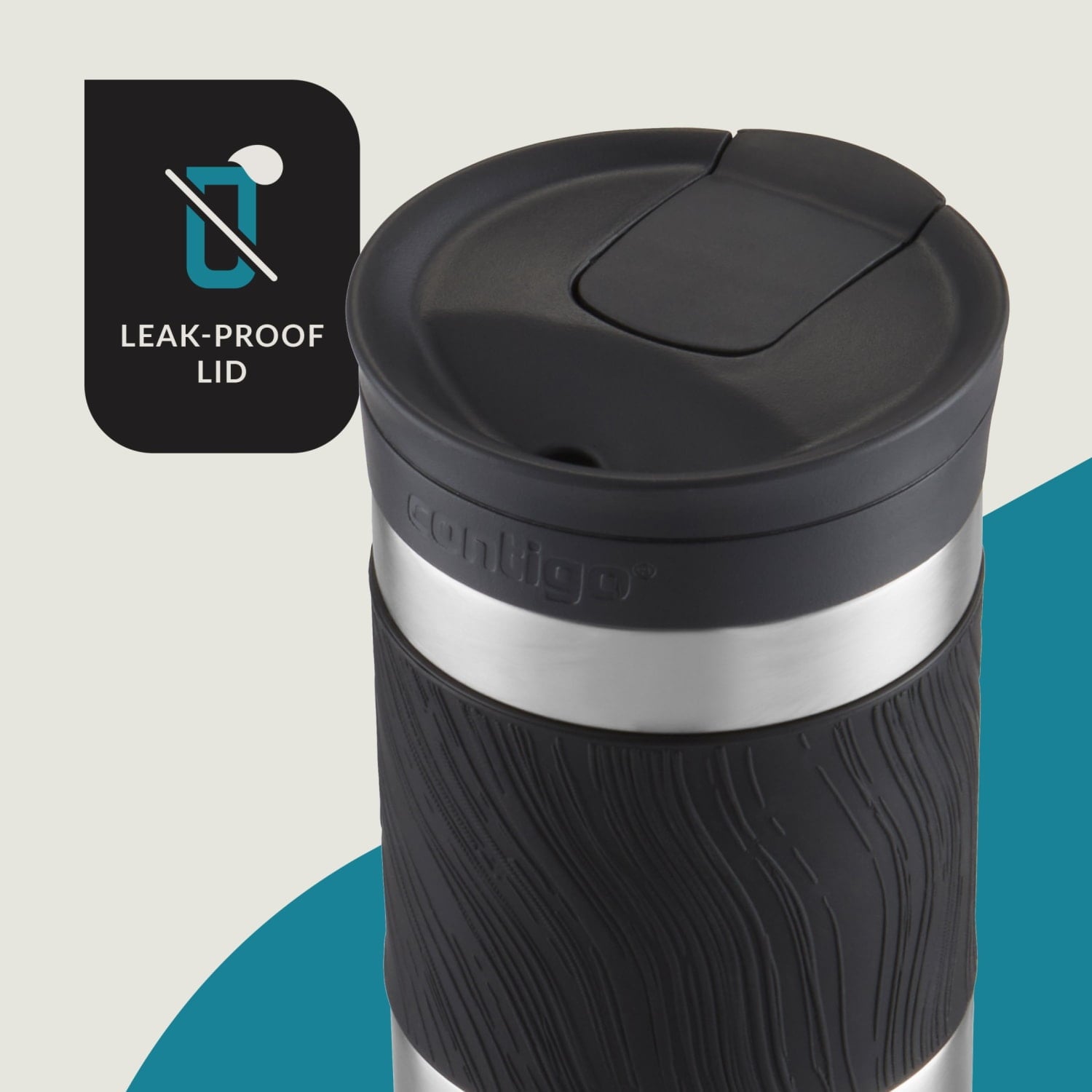 Contigo Byron 2.0 Stainless Steel Travel Mug with SNAPSEAL Lid and Grip in Black, 24 fl oz. C002M