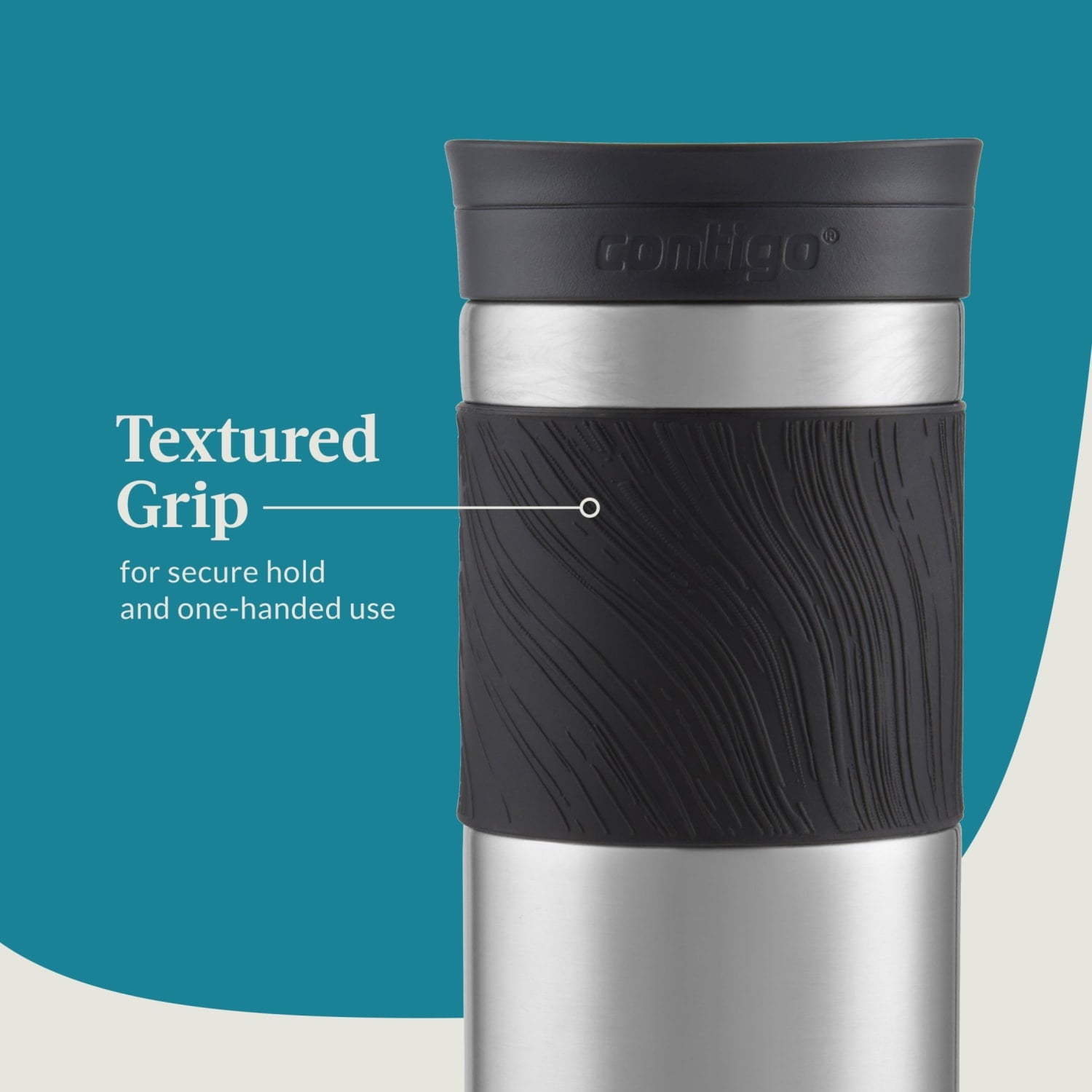 Contigo Byron 2.0 Stainless Steel Travel Mug with SNAPSEAL Lid and Grip in Black, 24 fl oz. C002M