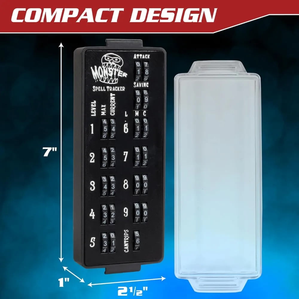 Ultimate RPG Spell Tracker for DND- Easily Keep Track of All Magic Stats, Levels, Modifiers Easily w Adjustable Place-Locking Dials &amp; Protective Cover- Compatible w Dungeons Dragons 5e Tabletop Games C215B