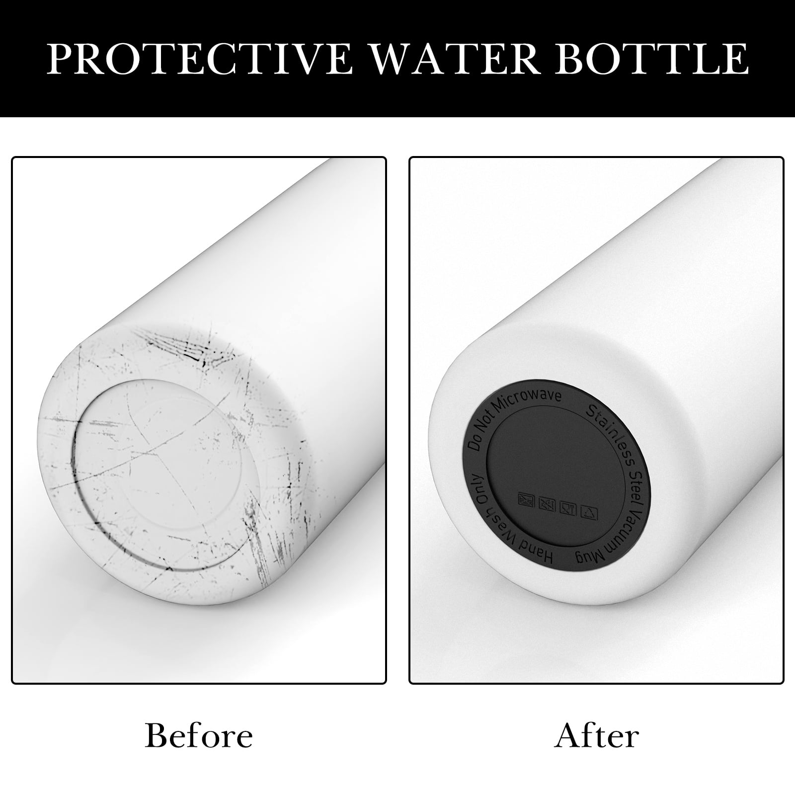 Linkidea 6 Pack Water Bottle Bottom Pad Compatible with CamelBak eddy+ Steel Bottle 20/25oz, Chute Mag Bottle, Silicone Anti-Slip Waterbottle Base Silencer Rubber Protector C391S