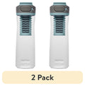 (2 pack) Contigo Clybourn Plastic FreeFlow Filter Water Bottle with AUTOSEAL Lid 24 oz., Salt, with Replacable Filter C053T