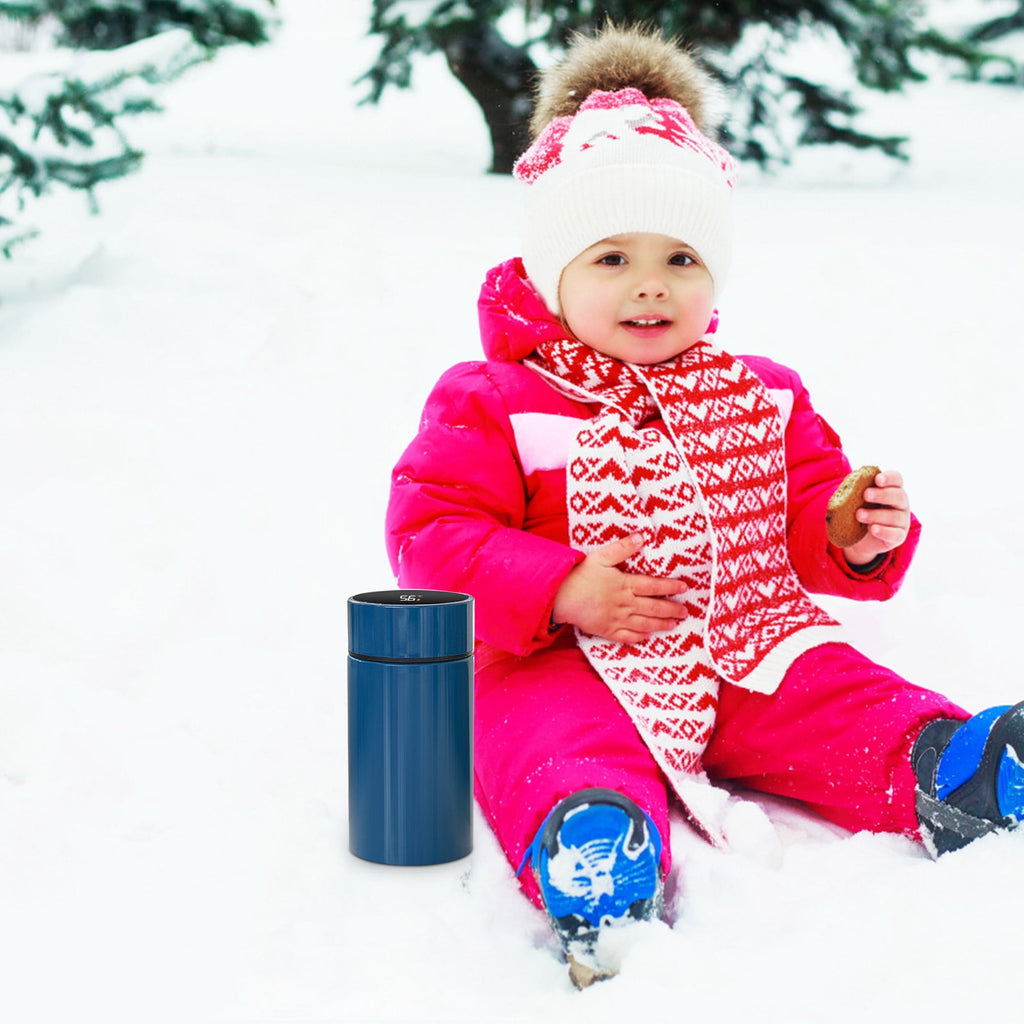 Stainless Steel Insulation Cup Cute Mini Portable Children Student Water Bottle Coffee Travel Mug LED Temperature Display Double Walled Vacuum Long Lasting Insulation C054T