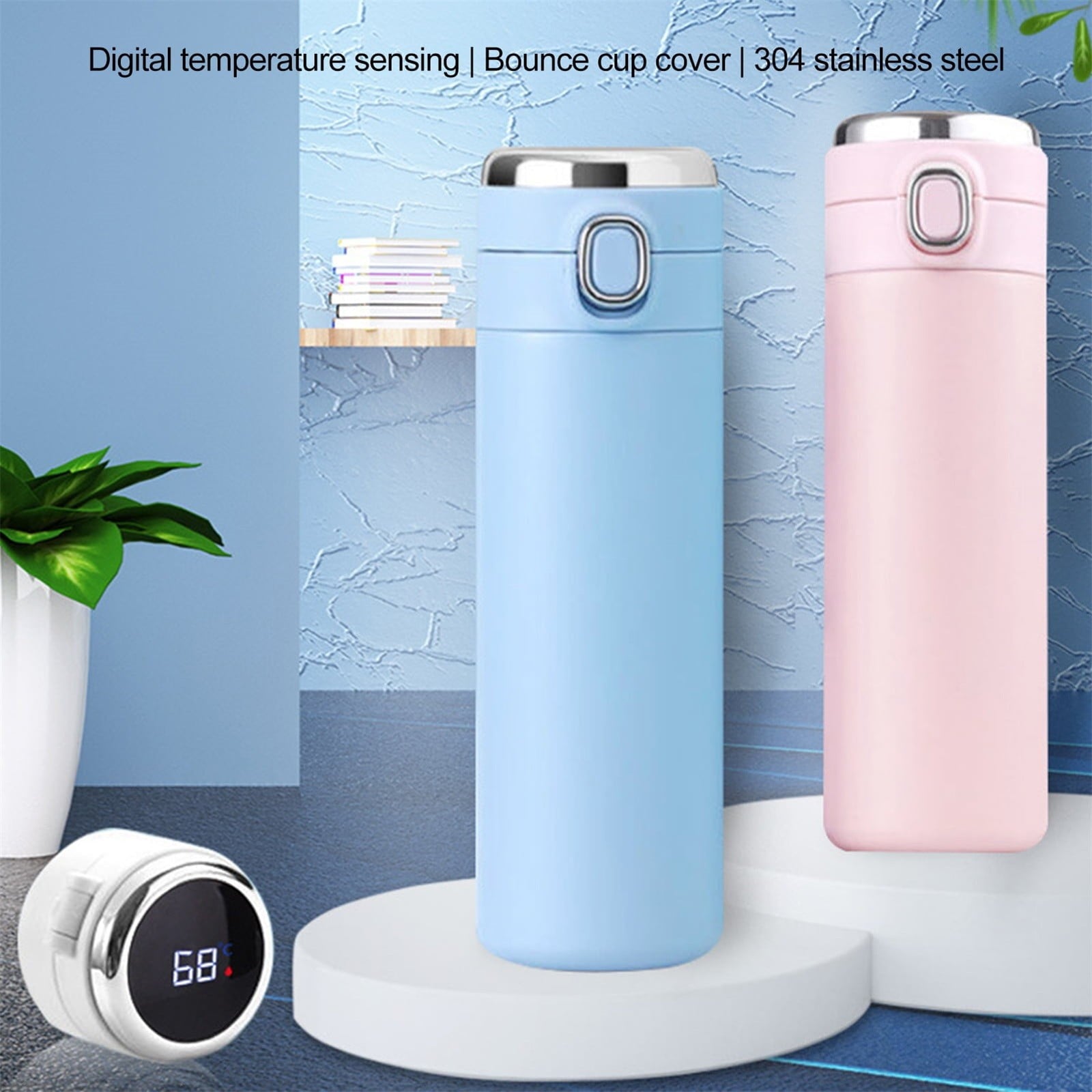 Stainless Steel Insulation Cup Cute Mini Portable Children Student Water Bottle Coffee Travel Mug LED Temperature Display Double Walled Vacuum Long Lasting Insulation C054T