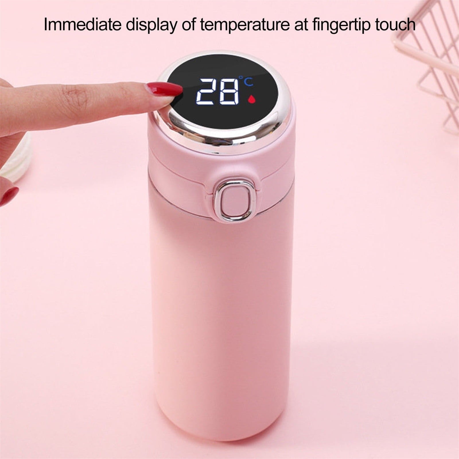 Stainless Steel Insulation Cup Cute Mini Portable Children Student Water Bottle Coffee Travel Mug LED Temperature Display Double Walled Vacuum Long Lasting Insulation C054T