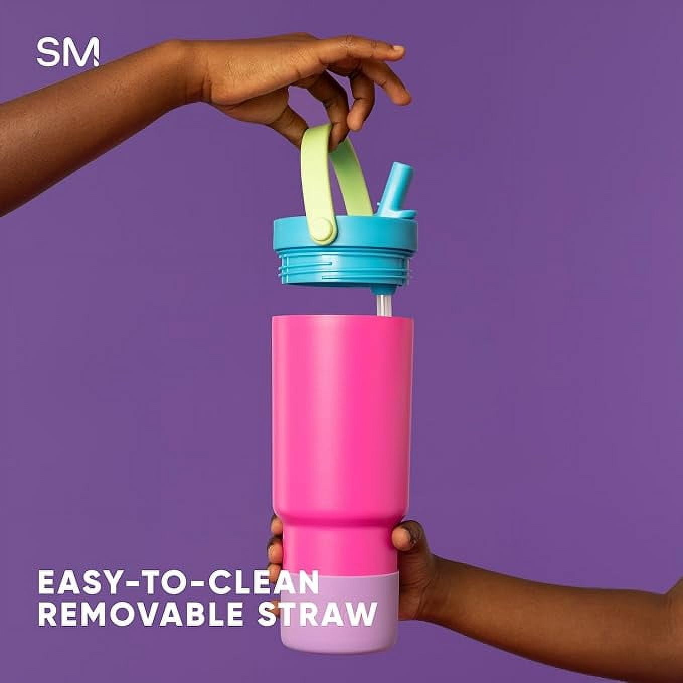 Simple Modern 24 fl oz Insulated Stainless Steel Trek Pivot Tumbler with Straw Lid and Top Handle|Seaside Blue C397W
