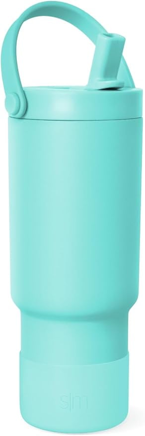 Simple Modern 24 fl oz Insulated Stainless Steel Trek Pivot Tumbler with Straw Lid and Top Handle|Seaside Blue C397W