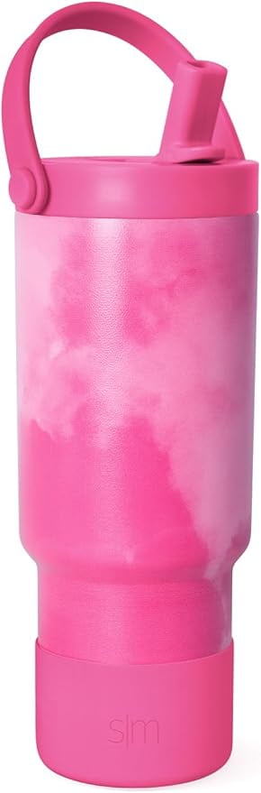 Simple Modern 24 fl oz Insulated Stainless Steel Trek Pivot Tumbler with Straw Lid and Top Handle|Seaside Blue C397W