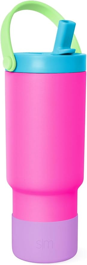 Simple Modern 24 fl oz Insulated Stainless Steel Trek Pivot Tumbler with Straw Lid and Top Handle|Seaside Blue C397W