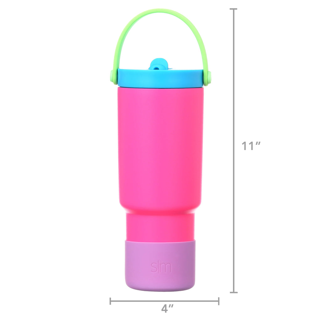 Simple Modern 24 fl oz Insulated Stainless Steel Trek Pivot Tumbler with Straw Lid and Top Handle|Seaside Blue C397W