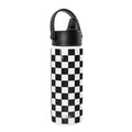 Simple Modern 18 fl oz Insulated Stainless Steel Summit Wide Mouth Water Bottle with Handle and Straw Lid|Black and White Checkmate C398F