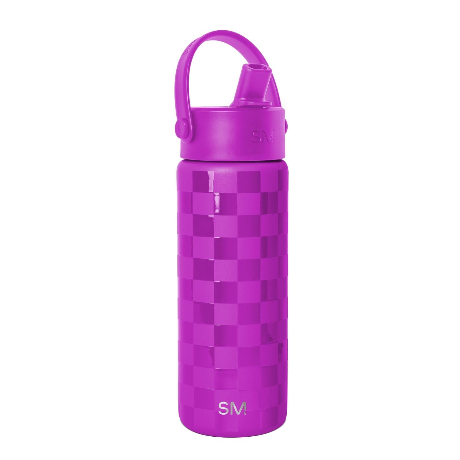 Simple Modern 18 fl oz Insulated Stainless Steel Summit Wide Mouth Water Bottle with Handle and Straw Lid|Black and White Checkmate C398F