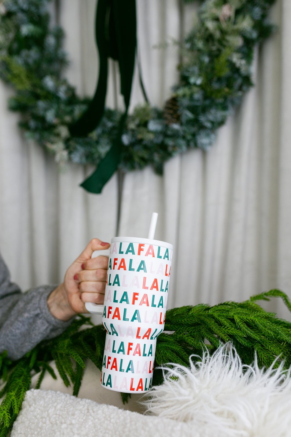 Simple Modern 30 fl oz Insulated Stainless Steel Trek Tumbler with Straw Lid | Seaglass Sage and Cream Checkmate C690C