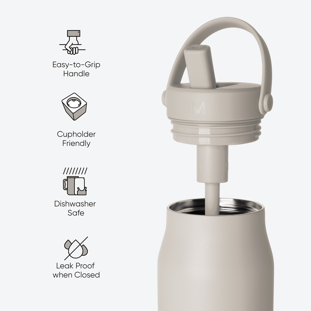 Simple Modern 34 fl oz Insulated Stainless Steel Mesa Wide Mouth Water Bottle with Handle and Push Button Straw Lid | Mystifying Blue Checkmate C410K