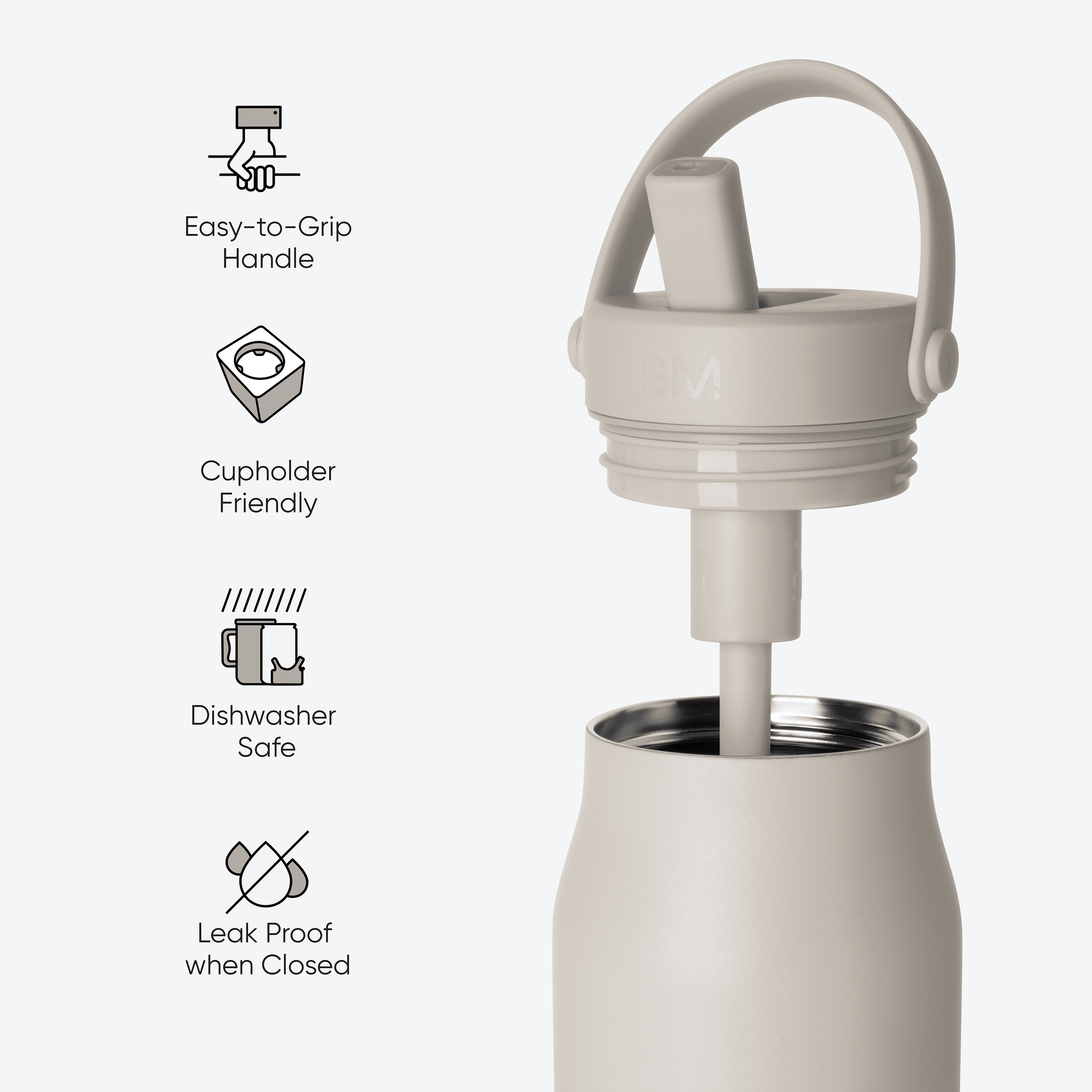 Simple Modern 34 fl oz Insulated Stainless Steel Mesa Wide Mouth Water Bottle with Handle and Push Button Straw Lid | Mystifying Blue Checkmate C410K